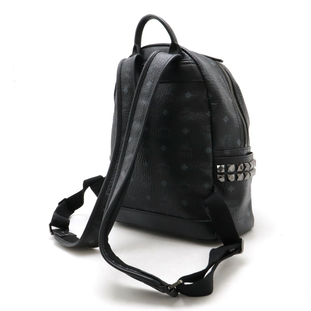 Mcm Logogram Visetos Backpack Leather Studs Black - image 2